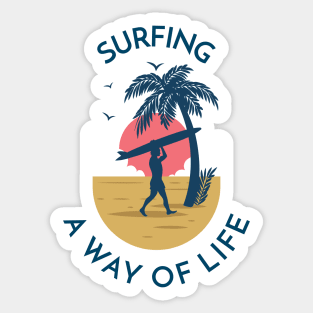 Surfing, A Way Of Life Sticker